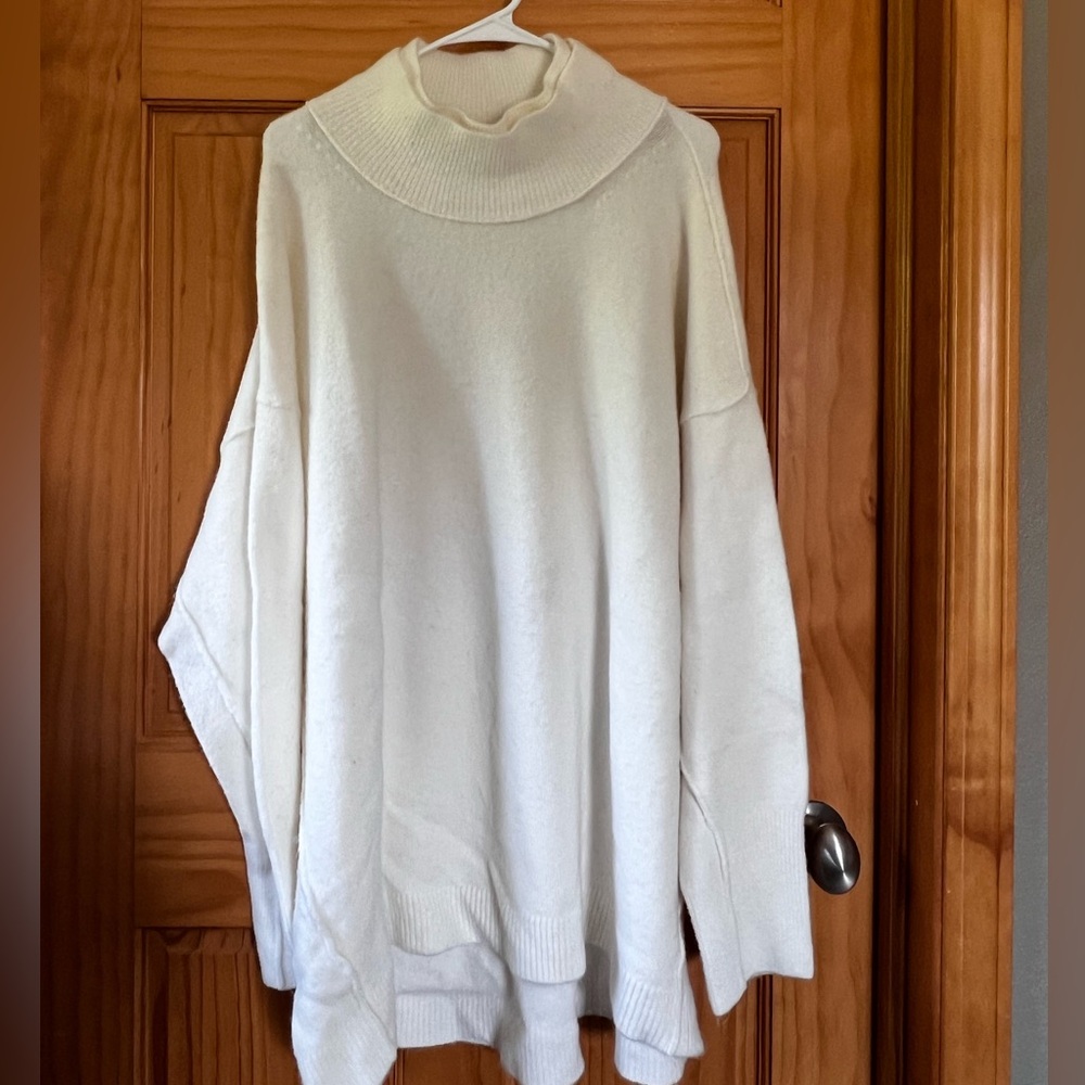 Free People Cream Turtleneck Sweater